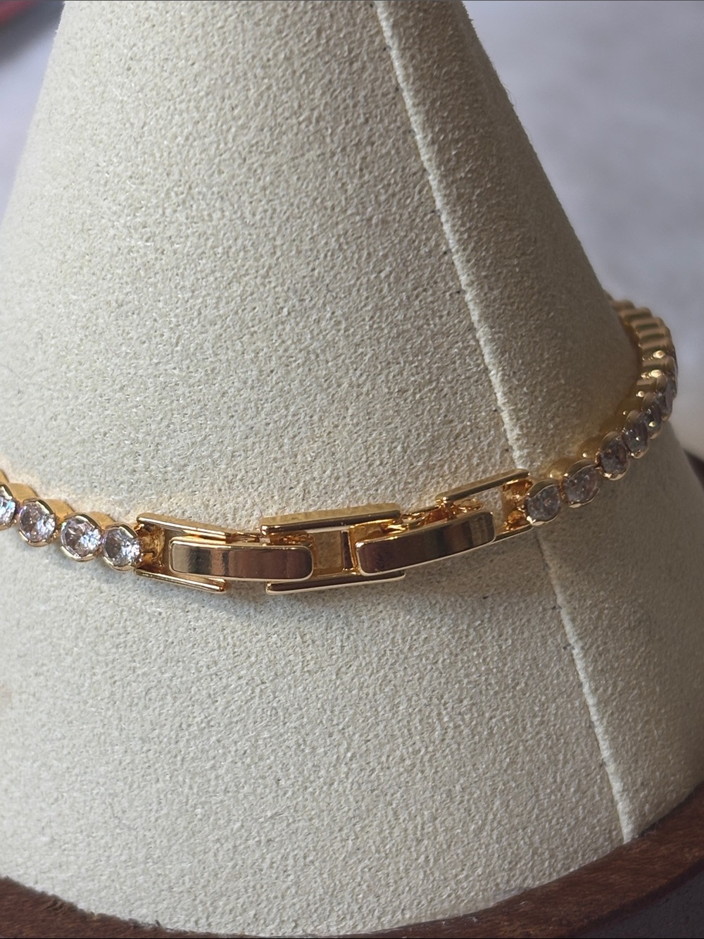 CZ Bezel Set Tennis Bracelet 18k Rose Gold Plated Removable Extender - Picture 4 of 5